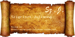 Szigriszt Julianna névjegykártya