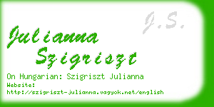 julianna szigriszt business card